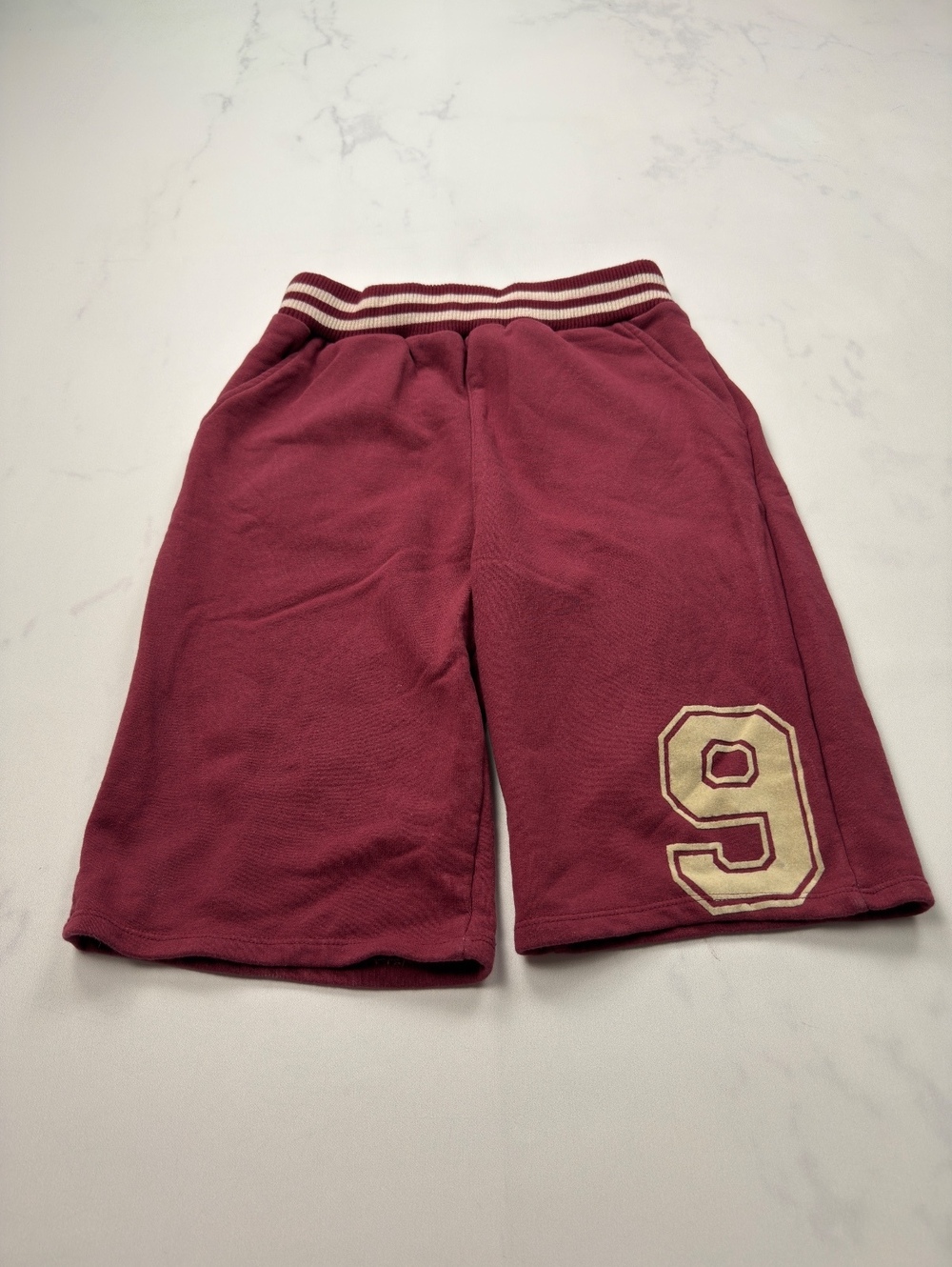 Kidpik Athletic Shorts Burgundy Number 9 - Boys XXL